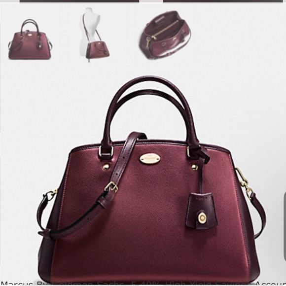 Coach Satchel Purse - Burgundy - Picture 1 of 3